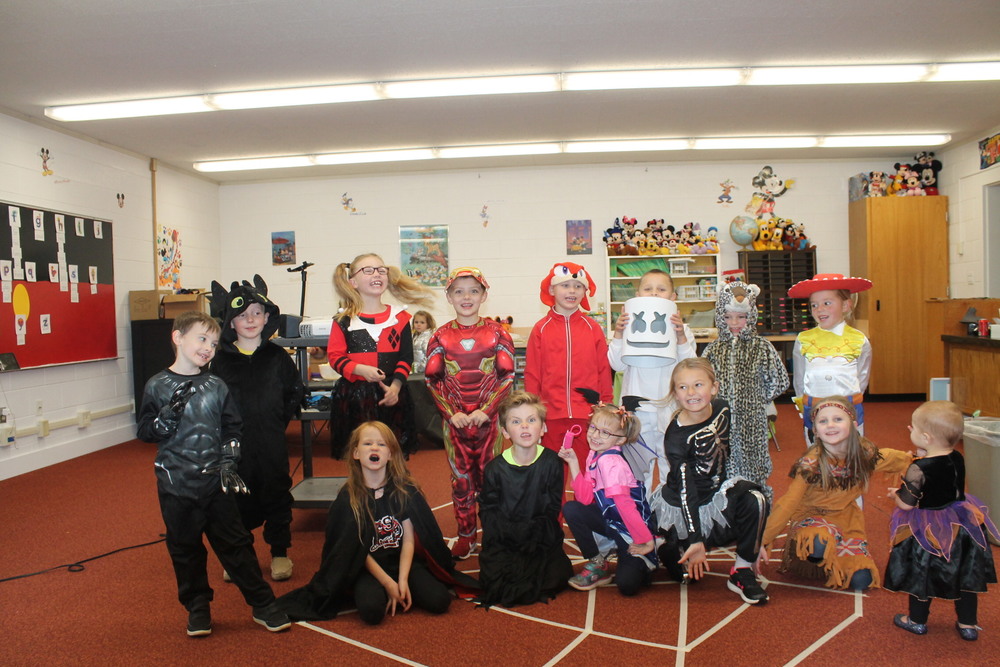Students in Halloween Costumes 