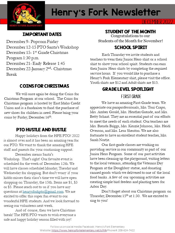 HFE December Newsletter English