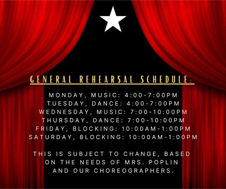 General Rehearsal Schedule